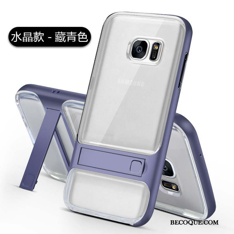 Samsung Galaxy S7 Bleu Clair Étui Créatif Silicone Coque De Téléphone Fluide Doux