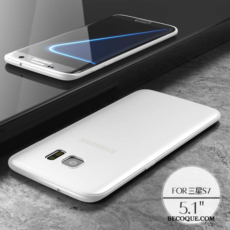 Samsung Galaxy S7 Bleu Silicone Coque De Téléphone Protection Fluide Doux