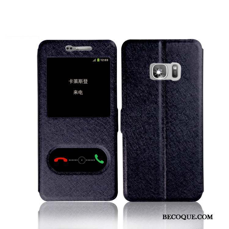 Samsung Galaxy S7 Bleu Élégant Coque De Téléphone Housse Étui En Cuir Téléphone Portable