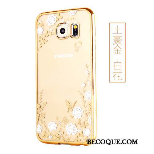 Samsung Galaxy S7 Coque Anneau Fluide Doux Or Silicone Transparent Téléphone Portable