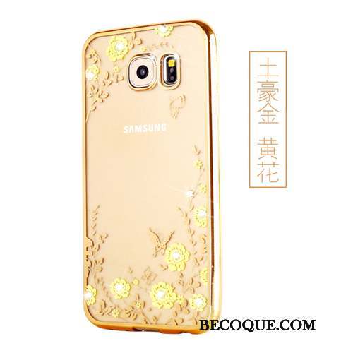 Samsung Galaxy S7 Coque Anneau Fluide Doux Or Silicone Transparent Téléphone Portable