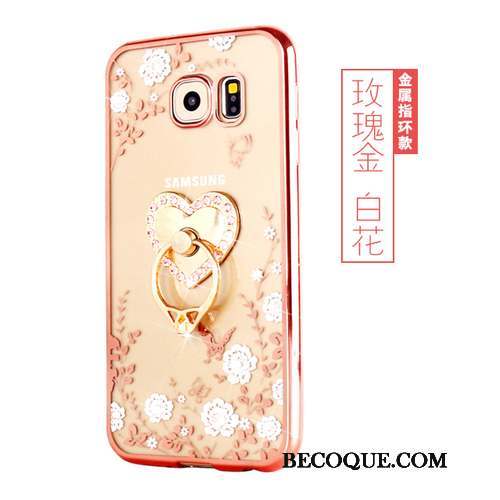 Samsung Galaxy S7 Coque Anneau Fluide Doux Or Silicone Transparent Téléphone Portable