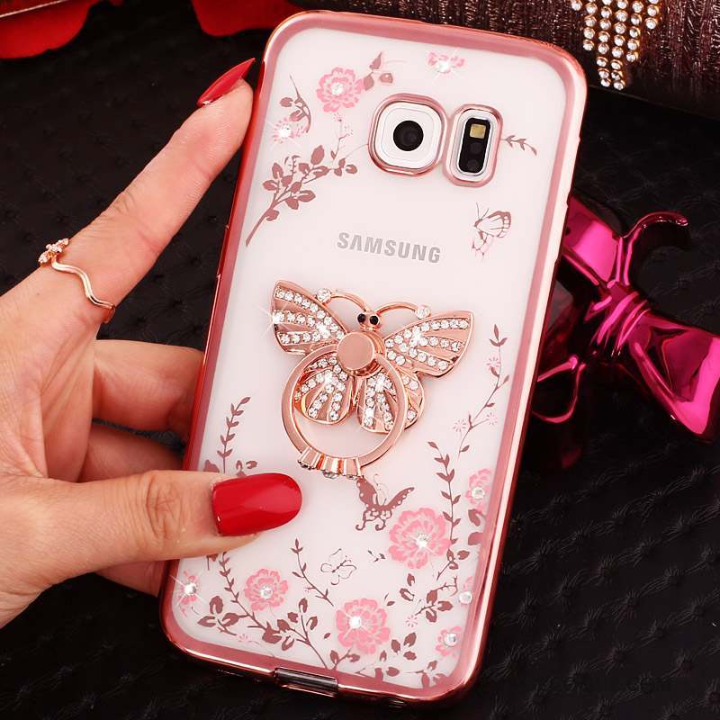 Samsung Galaxy S7 Coque De Téléphone Anneau Fluide Doux Rose Protection Étui