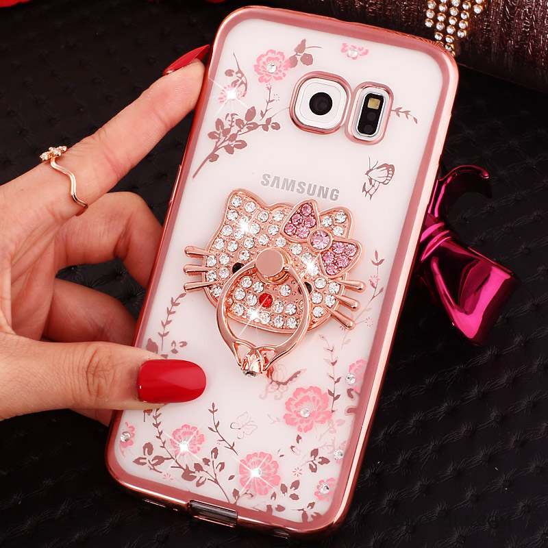 Samsung Galaxy S7 Coque De Téléphone Anneau Fluide Doux Rose Protection Étui