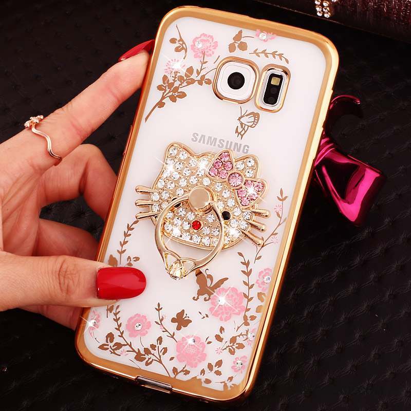 Samsung Galaxy S7 Coque De Téléphone Anneau Fluide Doux Rose Protection Étui