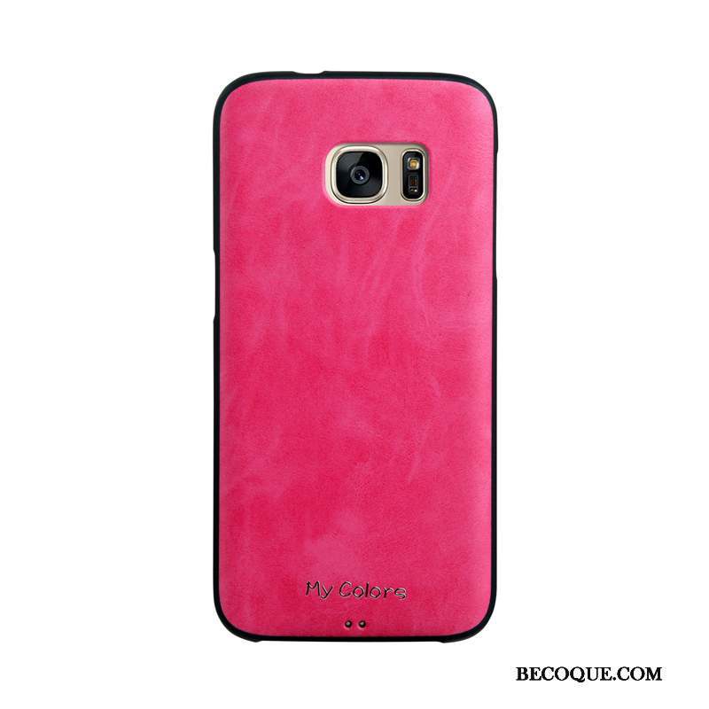 Samsung Galaxy S7 Coque De Téléphone Fluide Doux Étui Similicuir Business Bleu