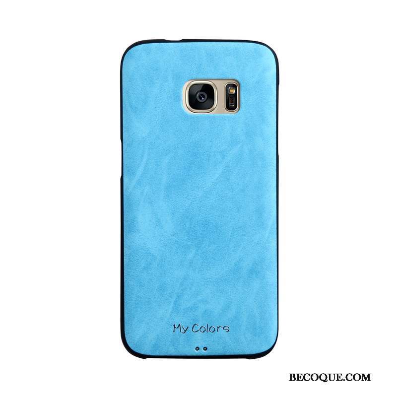 Samsung Galaxy S7 Coque De Téléphone Fluide Doux Étui Similicuir Business Bleu