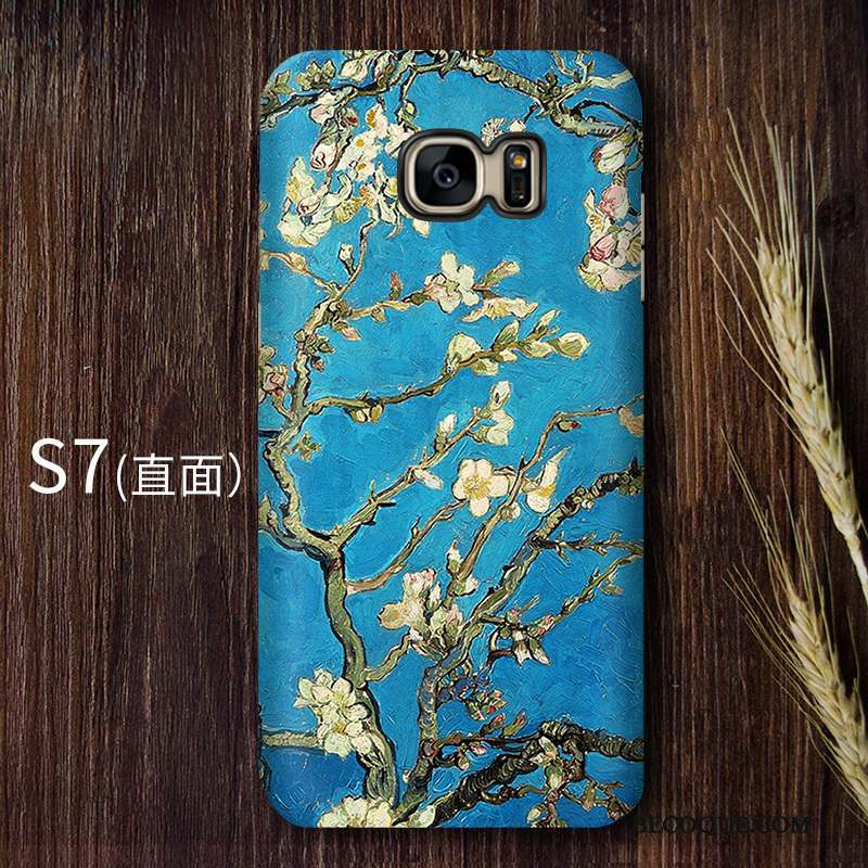 Samsung Galaxy S7 Coque Difficile Jaune Art Vintage Haute Ciel Étoilé