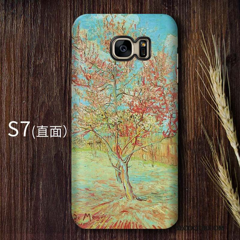 Samsung Galaxy S7 Coque Difficile Jaune Art Vintage Haute Ciel Étoilé