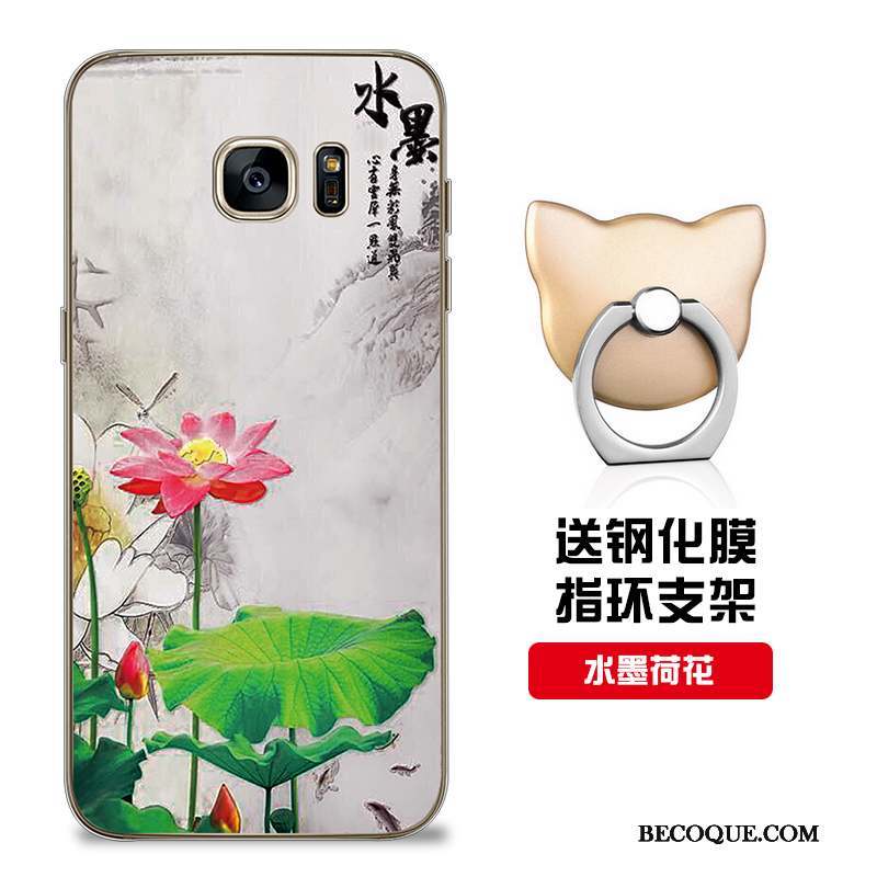 Samsung Galaxy S7 Coque Personnalisé Bleu Protection Étui Incassable Fluide Doux
