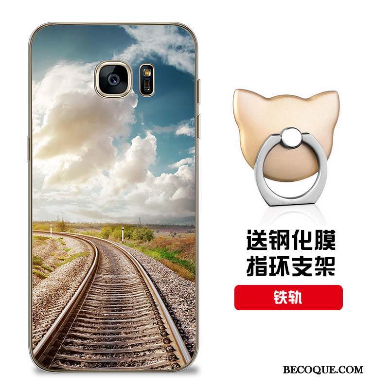 Samsung Galaxy S7 Coque Personnalisé Bleu Protection Étui Incassable Fluide Doux