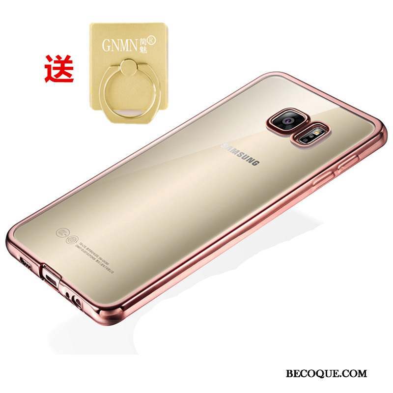 Samsung Galaxy S7 Coque Rose Transparent Téléphone Portable Fluide Doux Protection Silicone