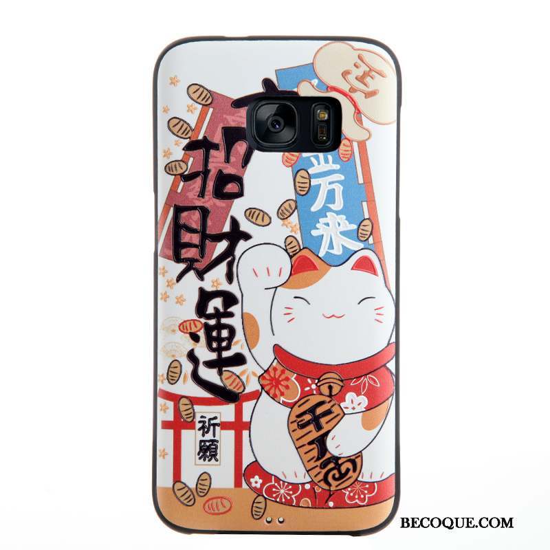 Samsung Galaxy S7 Coque Étui Dessin Animé Fluide Doux Silicone Gaufrage Tendance