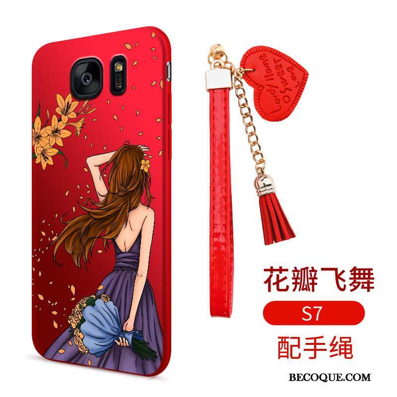 Samsung Galaxy S7 Dessin Animé Délavé En Daim Très Mince Incassable Silicone Coque De Téléphone