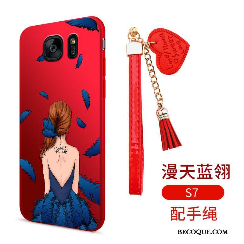 Samsung Galaxy S7 Dessin Animé Délavé En Daim Très Mince Incassable Silicone Coque De Téléphone