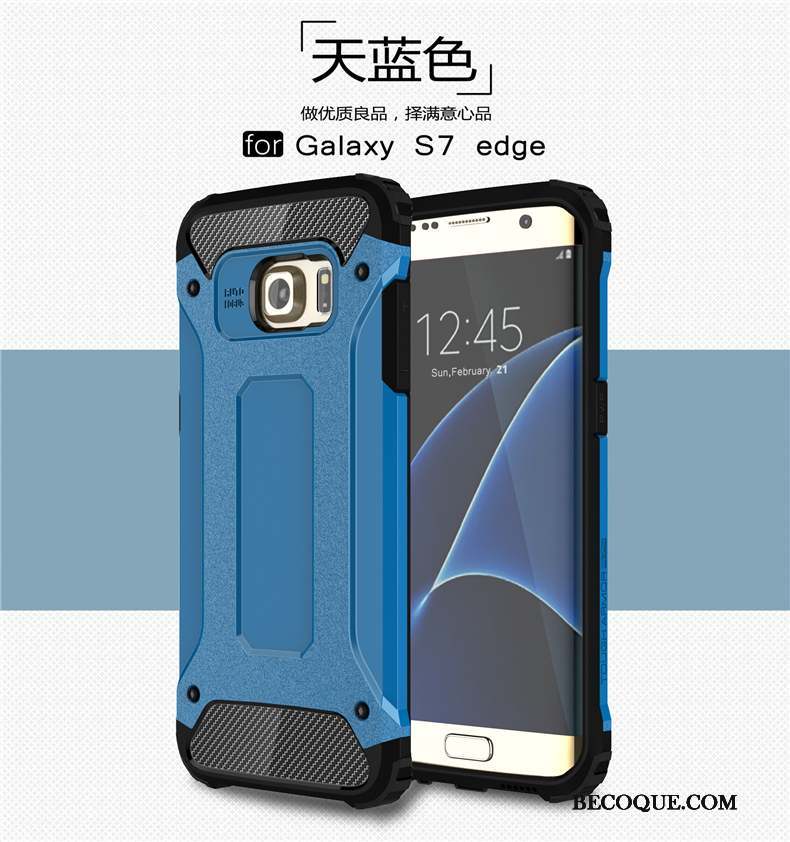 Samsung Galaxy S7 Edge Ballon Étui Coque De Téléphone Chauve Souris Bleu Incassable