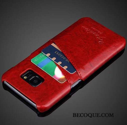 Samsung Galaxy S7 Edge Carte Luxe Étui Protection Noir Coque De Téléphone