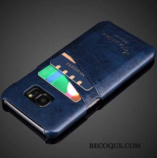 Samsung Galaxy S7 Edge Carte Luxe Étui Protection Noir Coque De Téléphone