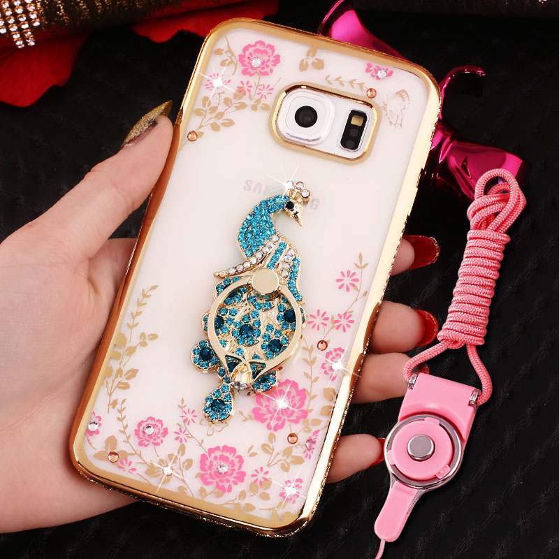 Samsung Galaxy S7 Edge Coque Anneau Strass Silicone Étui Téléphone Portable Incassable