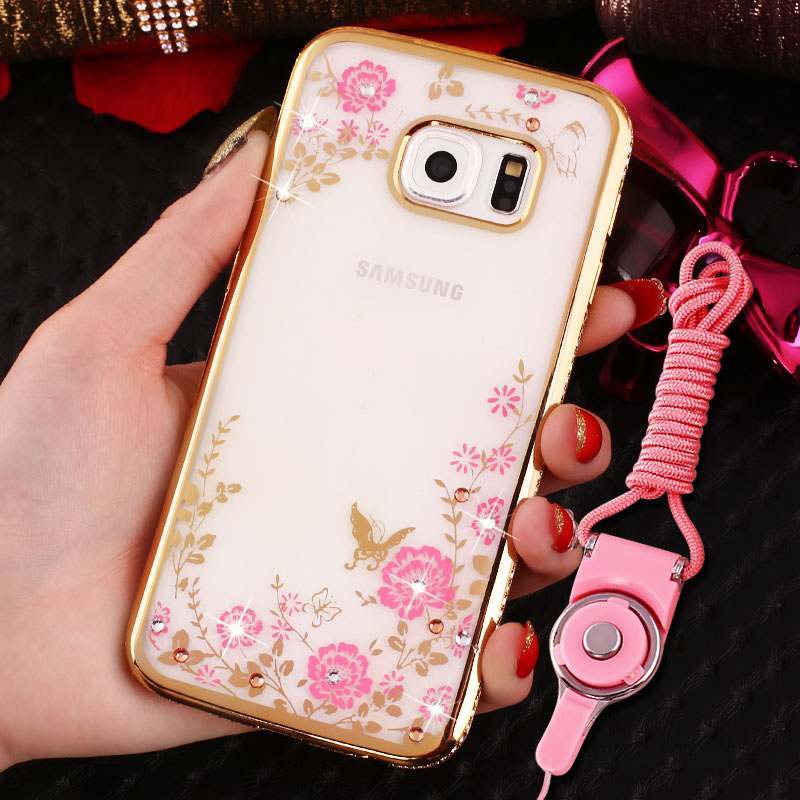 Samsung Galaxy S7 Edge Coque Anneau Strass Silicone Étui Téléphone Portable Incassable