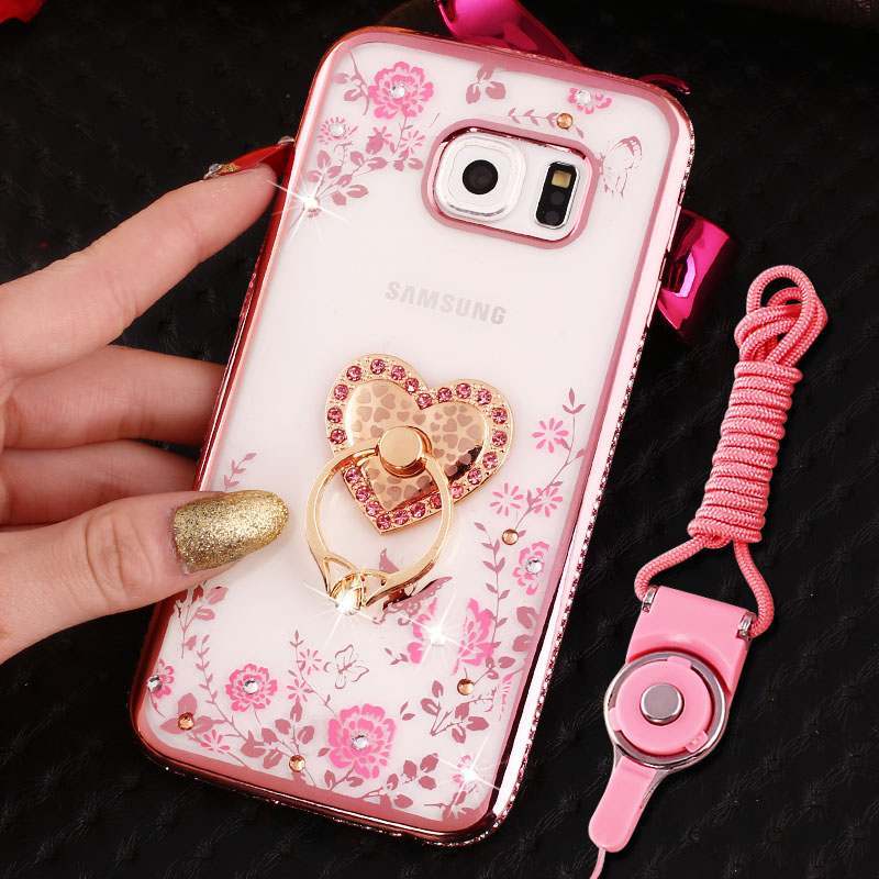 Samsung Galaxy S7 Edge Coque Anneau Strass Silicone Étui Téléphone Portable Incassable