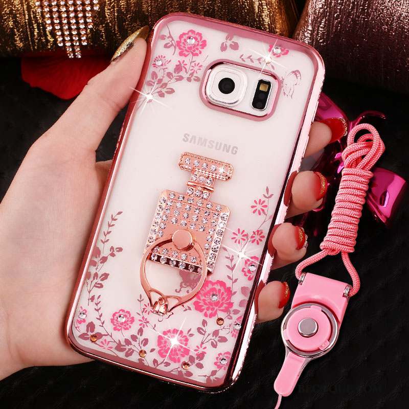 Samsung Galaxy S7 Edge Coque Anneau Strass Silicone Étui Téléphone Portable Incassable