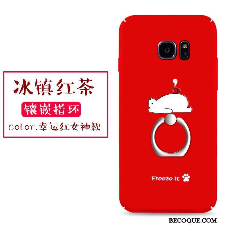 Samsung Galaxy S7 Edge Coque De Téléphone Personnalité Étui Rouge Délavé En Daim Créatif