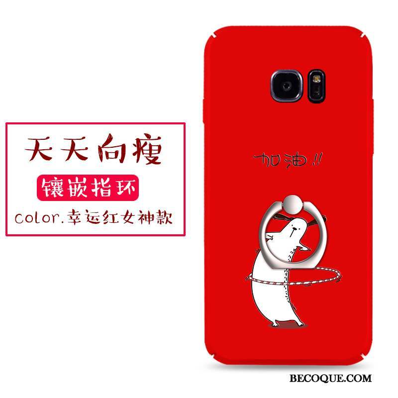 Samsung Galaxy S7 Edge Coque De Téléphone Personnalité Étui Rouge Délavé En Daim Créatif