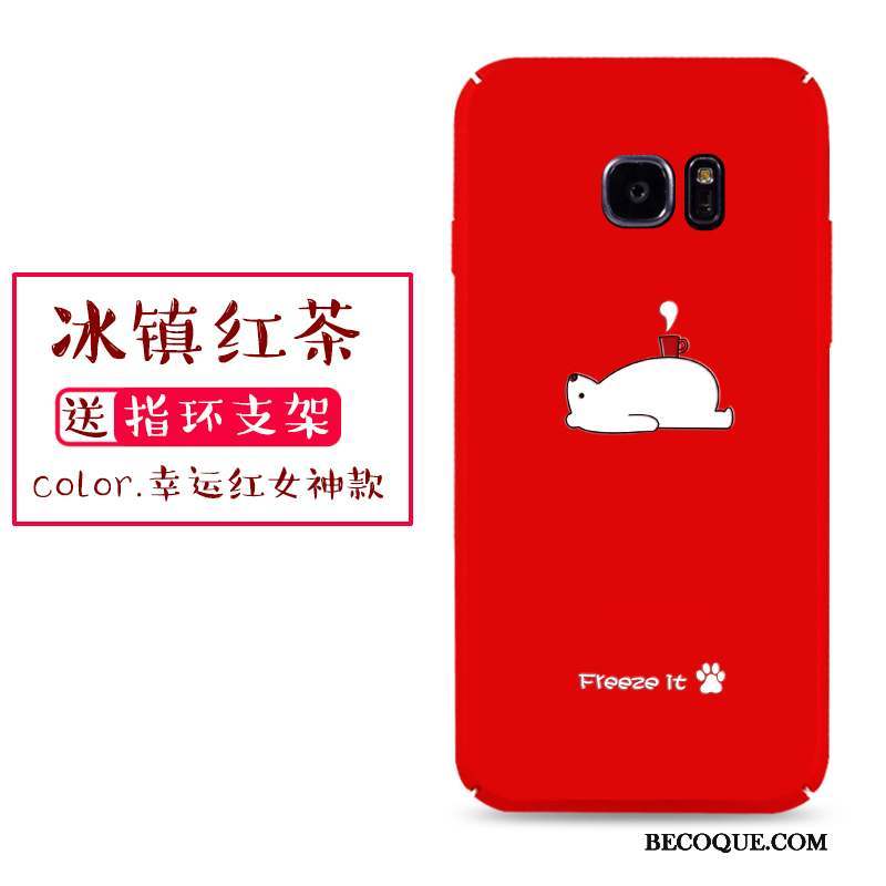 Samsung Galaxy S7 Edge Coque De Téléphone Personnalité Étui Rouge Délavé En Daim Créatif