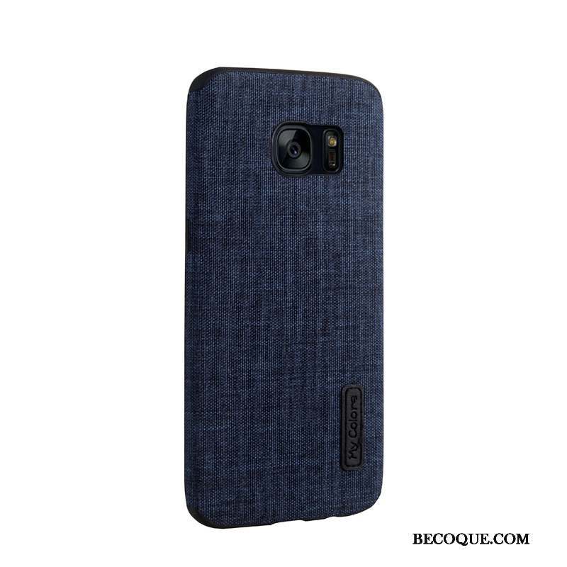 Samsung Galaxy S7 Edge Coque De Téléphone Tissu Gris Tout Compris Fluide Doux Business