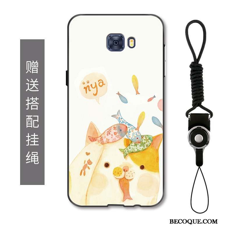 Samsung Galaxy S7 Edge Coque Dessin Animé Protection Longue Ornements Suspendus Animal Chat