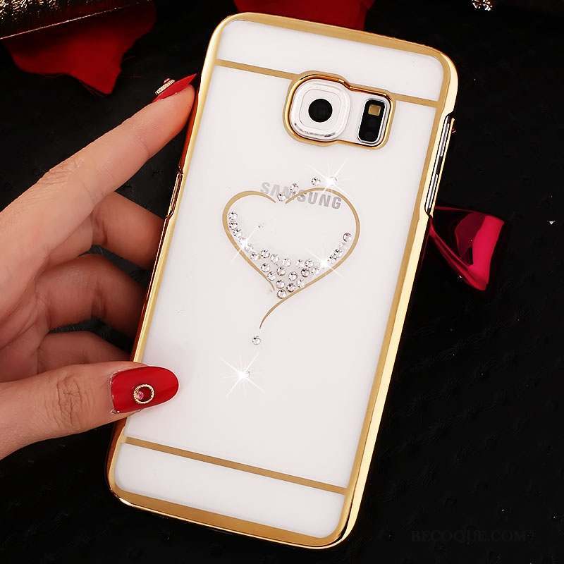 Samsung Galaxy S7 Edge Coque Difficile Or Étui Protection Strass