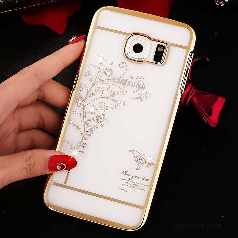 Samsung Galaxy S7 Edge Coque Difficile Or Étui Protection Strass