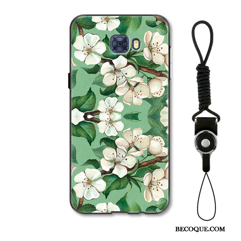 Samsung Galaxy S7 Edge Coque Incassable Ornements Suspendus Fleur Protection Petit Vert