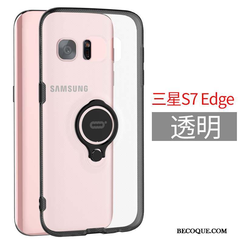 Samsung Galaxy S7 Edge Coque Magnétisme Difficile Tout Compris Étui Téléphone Portable Blanc