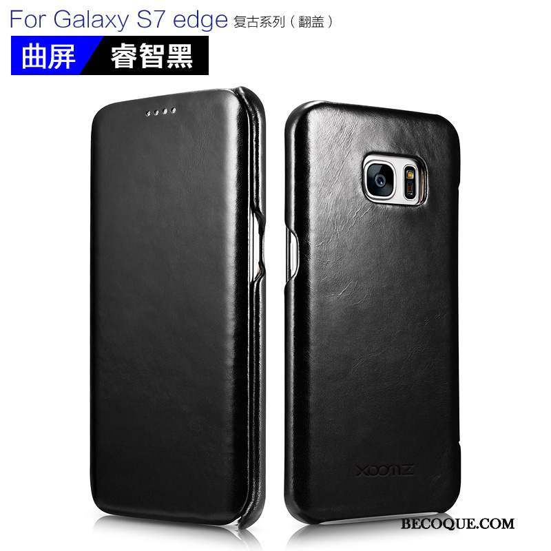 Samsung Galaxy S7 Edge Coque Nouveau Cuir Véritable Business Housse Protection Étui