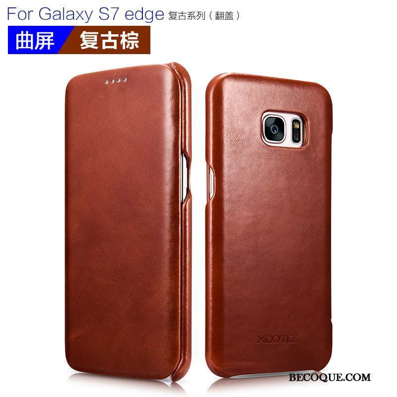 Samsung Galaxy S7 Edge Coque Nouveau Cuir Véritable Business Housse Protection Étui