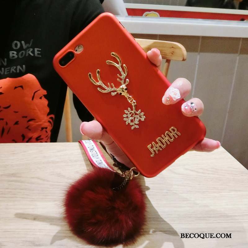 Samsung Galaxy S7 Edge Coque Personnalité Élégant Rouge Luxe Pompon Strass