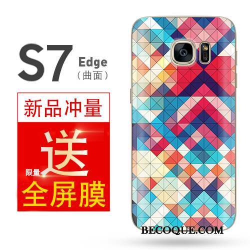 Samsung Galaxy S7 Edge Coque Protection Gaufrage Multicolore Créatif Personnalité Étui