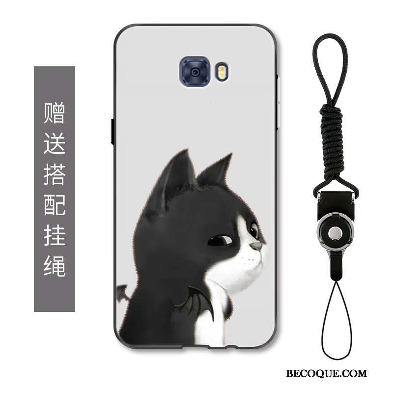 Samsung Galaxy S7 Edge Coque Étui Gris Amoureux Ornements Suspendus Ange Chat