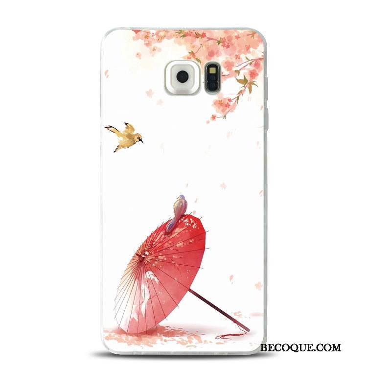 Samsung Galaxy S7 Edge Fluide Doux Silicone Rose Fleur De Pêche Coque Support
