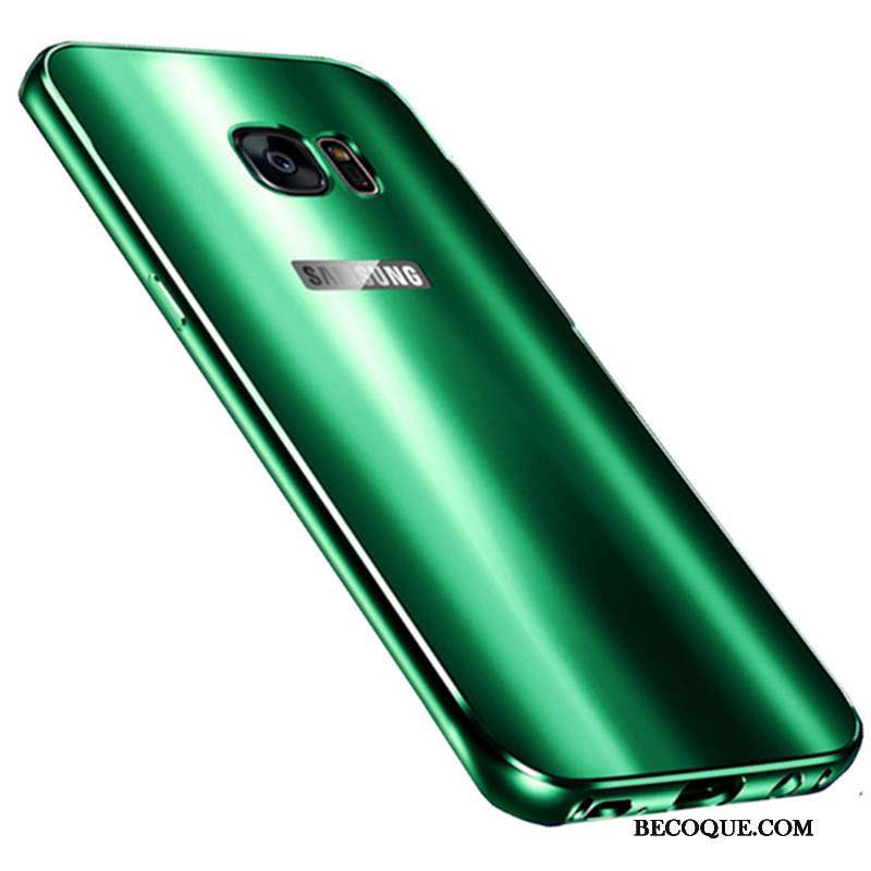 Samsung Galaxy S7 Edge Incassable Étui Noir Coque Métal Téléphone Portable