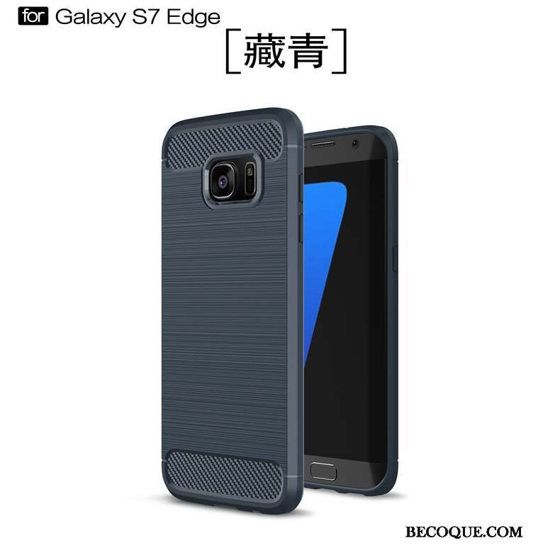 Samsung Galaxy S7 Edge Noir Soie Incassable Coque De Téléphone Fluide Doux