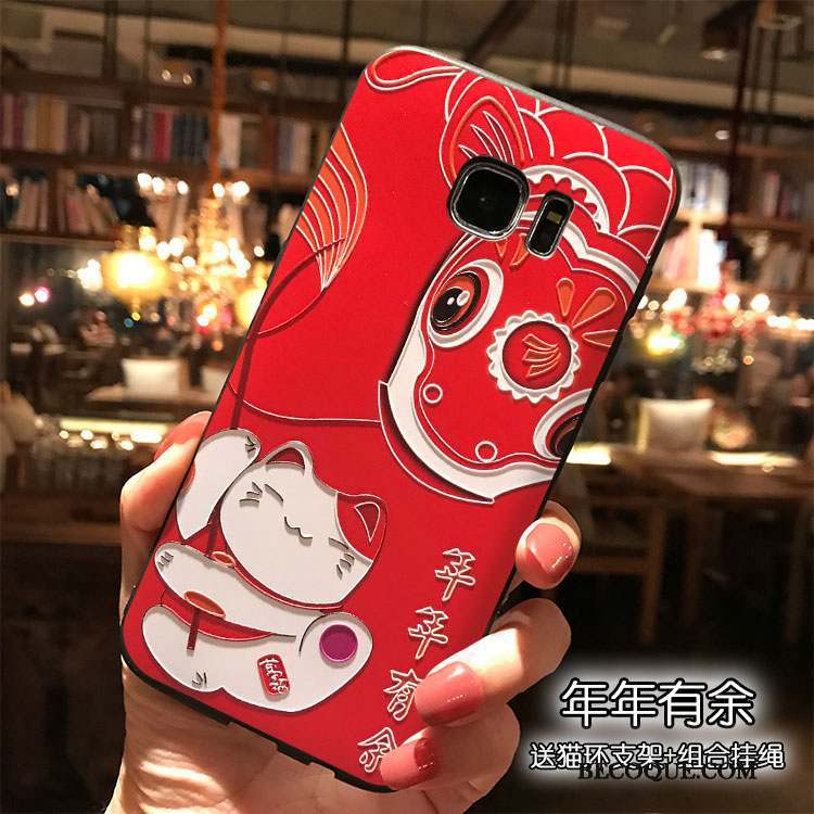 Samsung Galaxy S7 Edge Ornements Suspendus Coque De Téléphone Étui Rose Tout Compris Dessin Animé