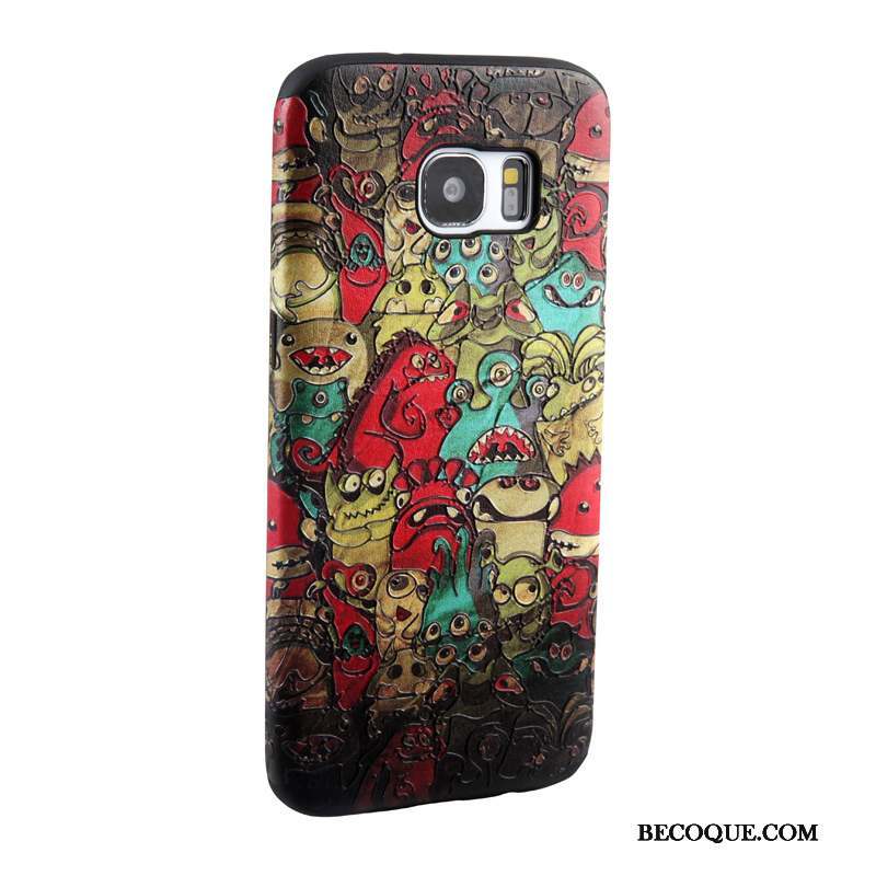 Samsung Galaxy S7 Edge Peinture Multicolore Dessin Animé Fluide Doux Coque De Téléphone Étui