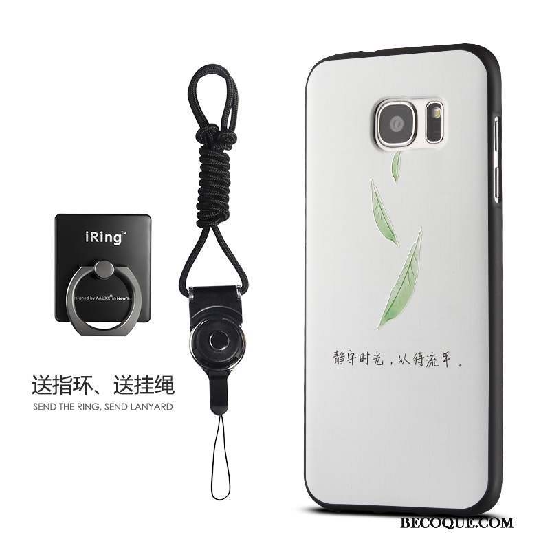 Samsung Galaxy S7 Edge Protection Incassable Blanc Coque De Téléphone Frais Gaufrage