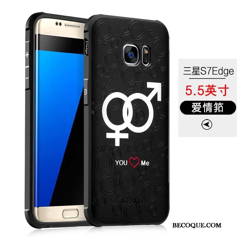 Samsung Galaxy S7 Edge Protection Silicone Noir Fluide Doux Coque De Téléphone Incassable