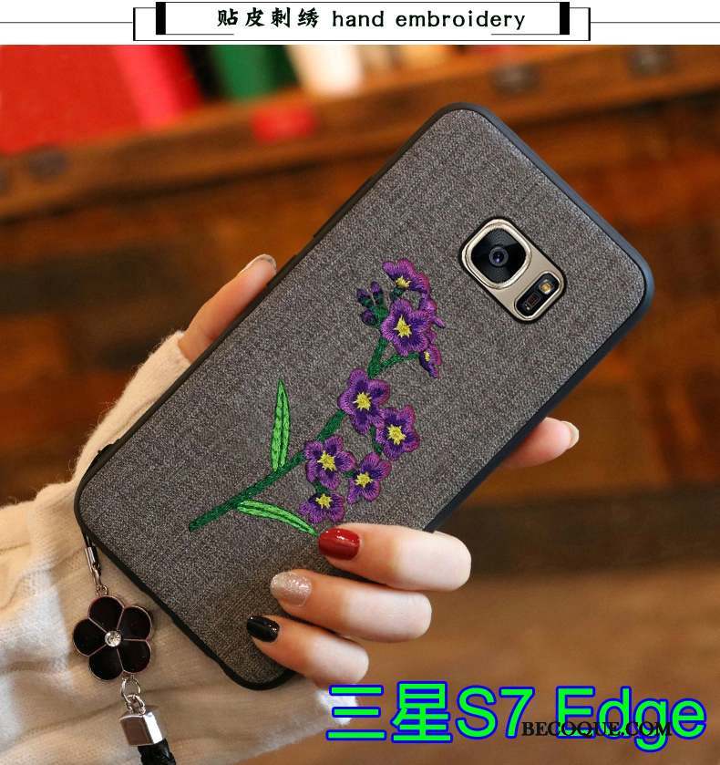 Samsung Galaxy S7 Edge Protection Tendance Coque De Téléphone Gris Silicone Étui
