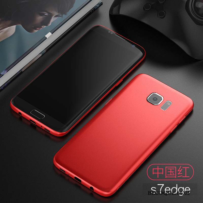 Samsung Galaxy S7 Edge Simple Incassable Coque De Téléphone Très Mince Noir Étui