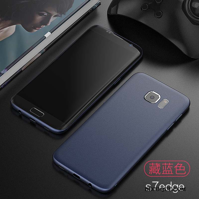 Samsung Galaxy S7 Edge Simple Incassable Coque De Téléphone Très Mince Noir Étui